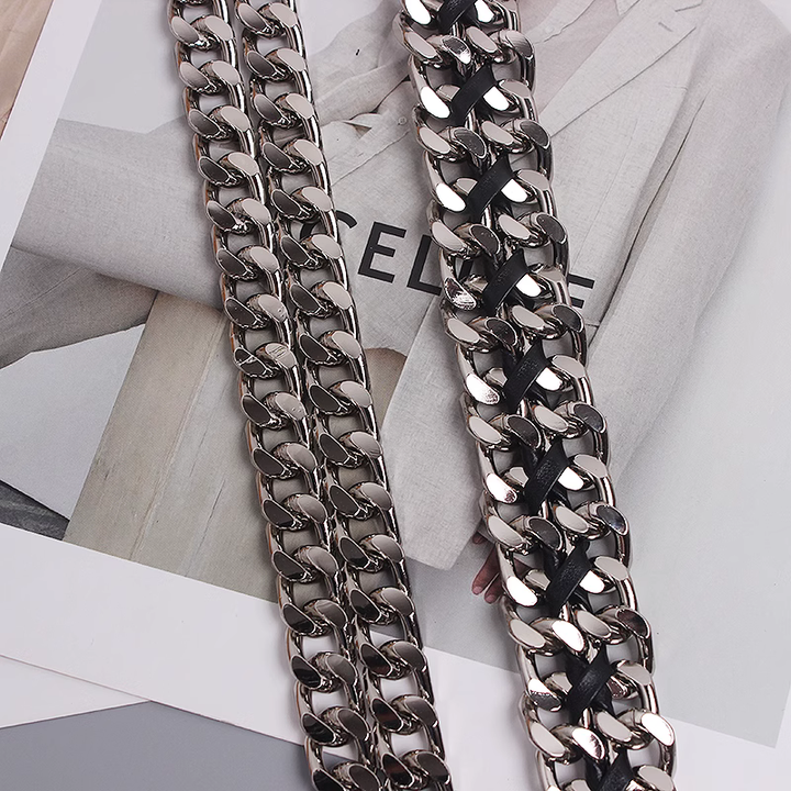 Halloween Black Genuine Leather Body Belt New Leather Waist Belt Designer Punk Rock Gothic Layered Metal Chain Belt for Women - 图片 4