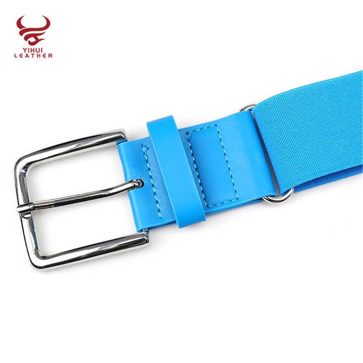 Multiple Colors Adjustable Elastic Uniform Adult Softball Belt One Size Fits Most Elastic Strength Baseball Belt With Leather T - 图片 5