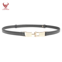 Wholesale 15mm Thin Trendy Leather Belts Lady Dress Fashion Casual PU Leather Chain Belt for Women and Girls