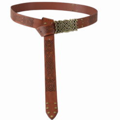 Studded Renaissance Knight Belt Embossed PU Leather O Ring Belt Viking Costume LARP Accessories Medieval Viking Belt for Men