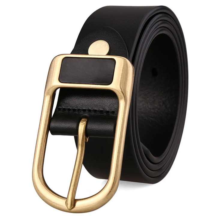 Wholesale Fashion Casual Leather Waist Belt for Work Business Single Black Prong Buckle Genuine Leather Belt for Men Dress - 图片 5