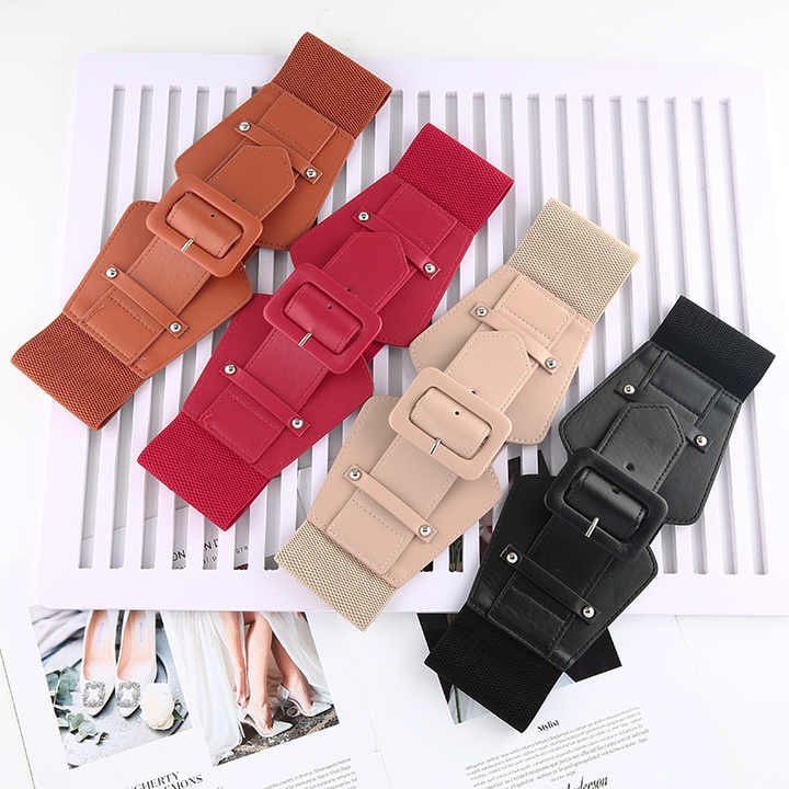2025 Fashion Plus Size Women Brands Belts No Buckle Wide Cinch Belt Female Elastic Strength Wide Corset Belt for Lady - 图片 2