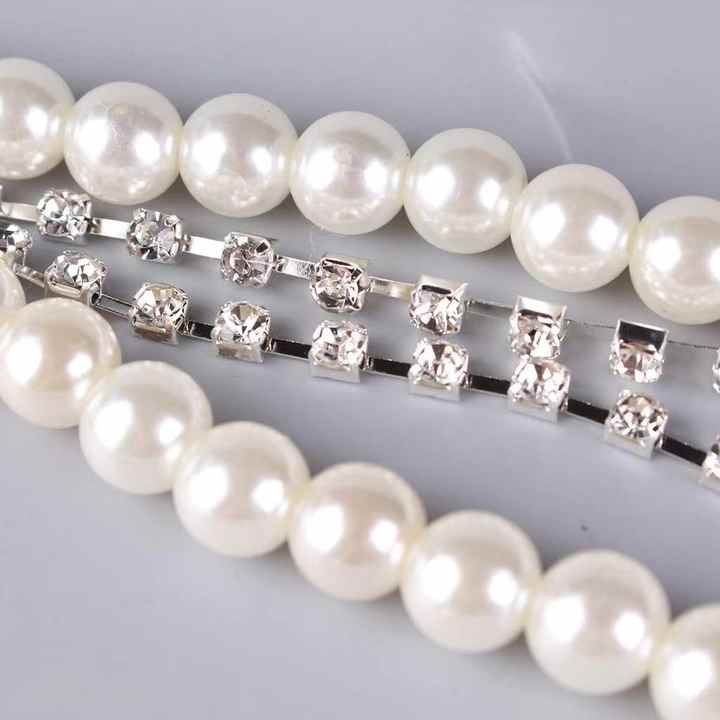 New Fashion Elastic Strength Suspender Belts Designer Blingbling Rhinestone Pearl Faux Leather Suspender Belts for Women Girls - 图片 3