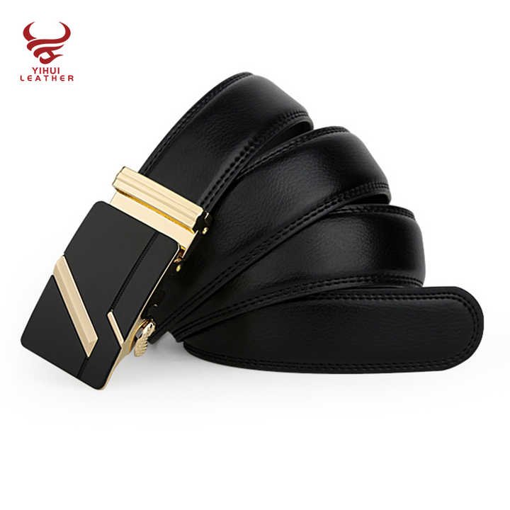 Custom Logo Automatic Ratchet Buckle Brown Genuine Leather Belts Quick Release Metal Buckle Leather Moroccan Belt for Mens - 图片 6
