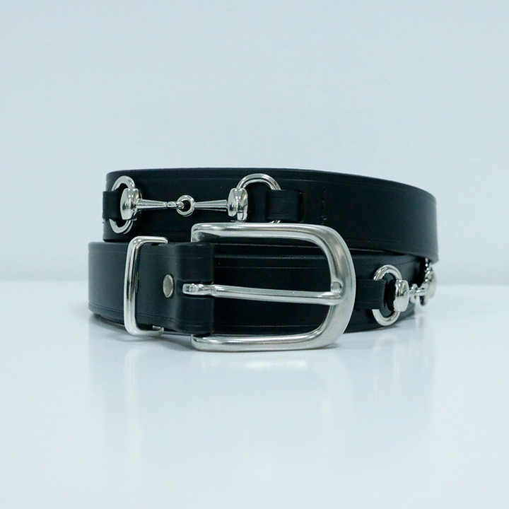Fashion Casual Vintage Leather Equestrian Belts With Single Prong Buckle Skinny Women Genuine Leather Horses Riding Belt - 图片 3