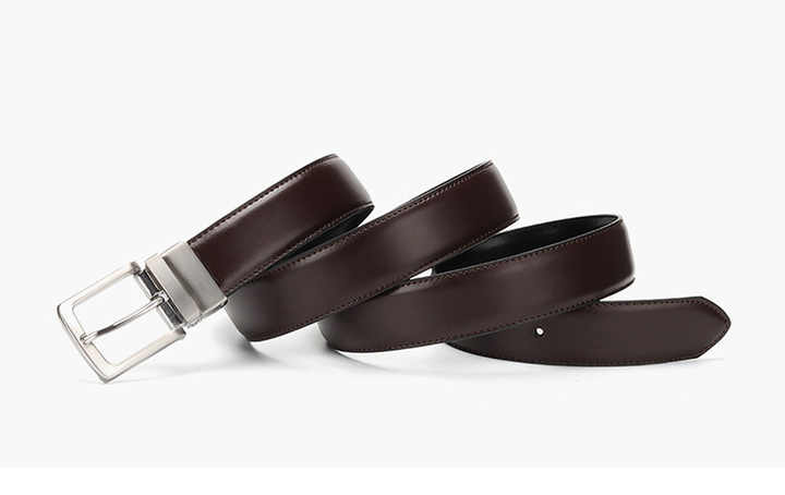 Casual 1.5" Full Grain Leather Man Belts With Single Prong Buckle Buckle Double Style 100% Real Leather Reversible Belts for Men - 图片 6