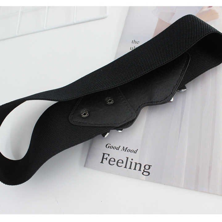 Wide Dressy Belt Plus Size Women Fancy Dress Waist Accessories for Girls Crystal Rhinestone Stretch Flower Rose Belt for Women - 图片 3