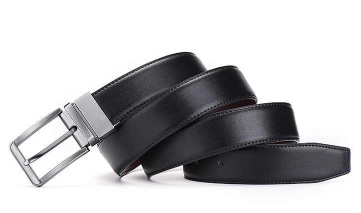 Hot Sale Rotated Buckle Men's Leather Belt Luxury Reversible Buckles Belts Boy Cowhide Genuine Leather Belts for Men Jeans Pants - 图片 4