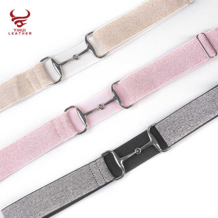 Custom High-quality Invisible Web Horseback Riding Belt No-show Clasp Buckle Horse Rider Lurex Elastic Equestrian Belt for Women - 图片 2