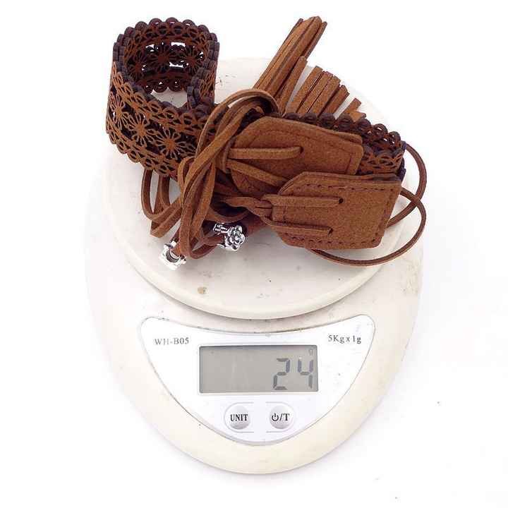 Fashion Bohemian Chain Wood Braided Knotted Tassel Waist Belt PU Leather Flower Hollow Rope Chain Belt for Girls Skirt Dress - 图片 4