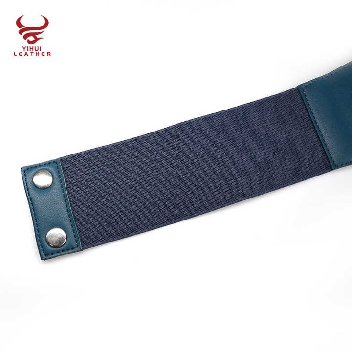 2022 New Design Women 3-metal Buckles Stretch Elastic Waist Wide Belt Woman Cinturones - 图片 4