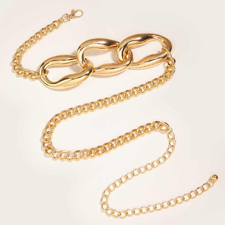 New Fashion Western Cowgirl Big Round Chains Belt Waist Belt for Women Dresses Punk Metal Golden Chain Belt for Ladies Girls - 图片 3