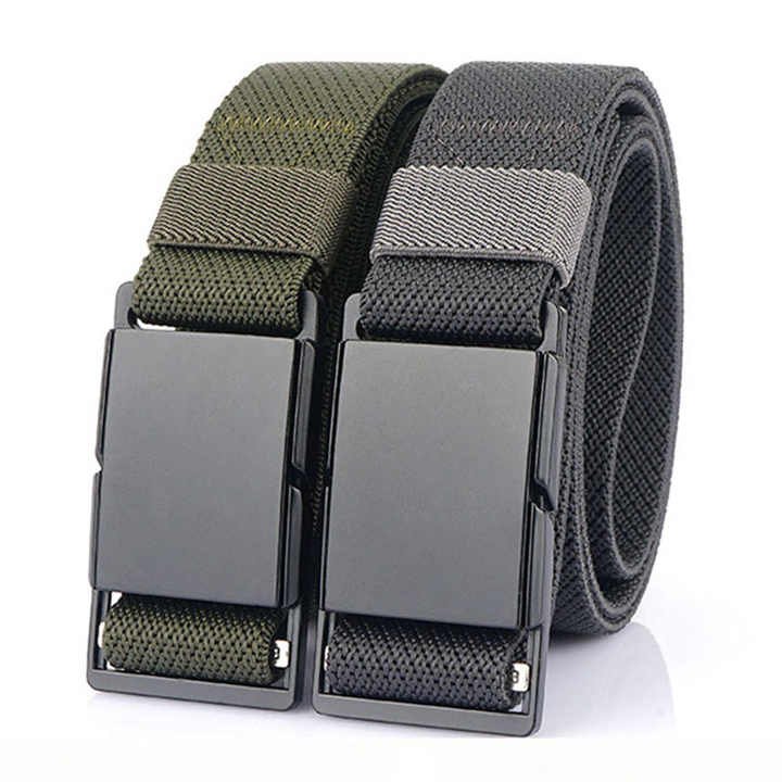 Wholesale Men's Nylon Webbing Belt With Magnetic Alloy Buckle Adjustable Canvas Nylon Tactical Belt for Men