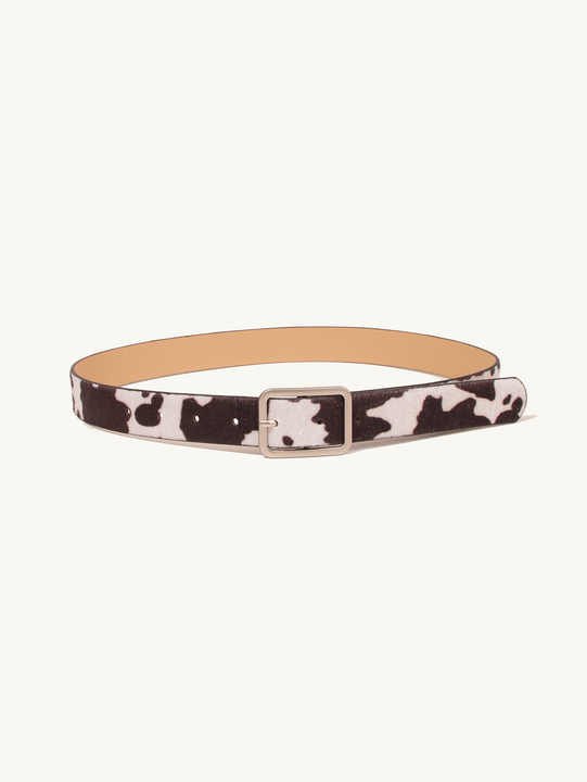 Wholesale Artificial Horse Hair Belts for Women Alloy Buckle Cow Pattern Waist Belt Fashion Faux Horse Hair Belt for Girl Ladies - 图片 3