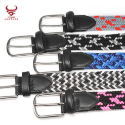 Factory Custom Fashion Casual Waist Woven Belt Braided Belt Knit Men Fabric Elastic Needlepoint Belt for Adult