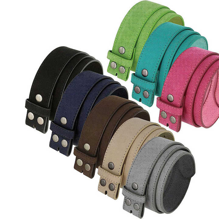 Customized Pure Cowhide Leather No Buckle Belts Replacement Full Leather Waist Belts Needle Buckle Suede Leather Belt Men - 图片 2