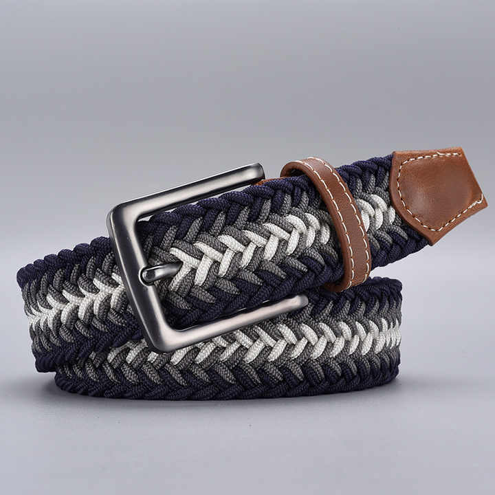 New Canvas Elastic Golf Belt Birthday Gifts Casual Jeans Pants Fabric Woven Belts Elastic Stretch Knitted Leather Belts for Men - 图片 6