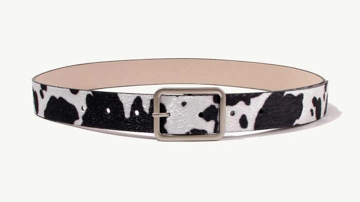 Wholesale Artificial Horse Hair Belts for Women Alloy Buckle Cow Pattern Waist Belt Fashion Faux Horse Hair Belt for Girl Ladies - 图片 4