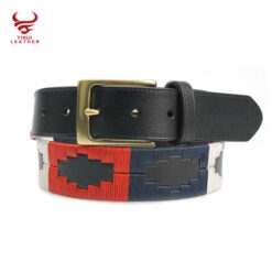 Custom Sport Full Grain Belts Boys Emboss Genuine Leather Riding Equestrian Argentinian Embroidery William Polo Leather Belt Men