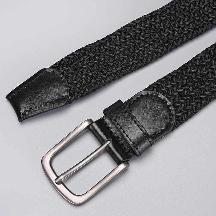 New Canvas Elastic Golf Belt Birthday Gifts Casual Jeans Pants Fabric Woven Belts Elastic Stretch Knitted Leather Belts for Men - 图片 3