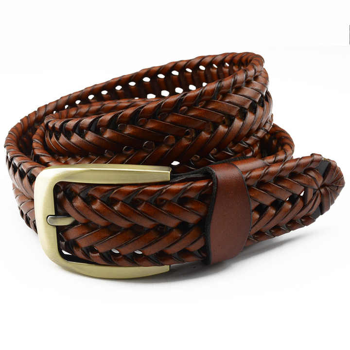 2022Custom Bonded Woven Braided Genuine Leather Belt for Women Men Dress Belt - 图片 2