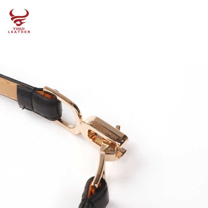 Customized Women Belt Skinny Adjustable Thin Chains Belt Pu Leather Retro Style Pin Buckle Faux Leather Waistband Belt for Girls - 图片 2