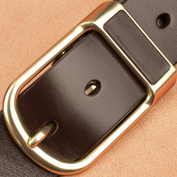 Wholesale Fashion Casual Leather Waist Belt for Work Business Single Black Prong Buckle Genuine Leather Belt for Men Dress - 图片 2