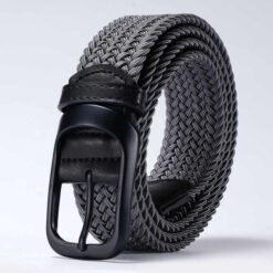 Wholesale Nylon Work Belts for Pants Shorts Elastic Braided Stretch Causal Men Belts 3.4CM Elastic Knitted Golf Belts for Adult