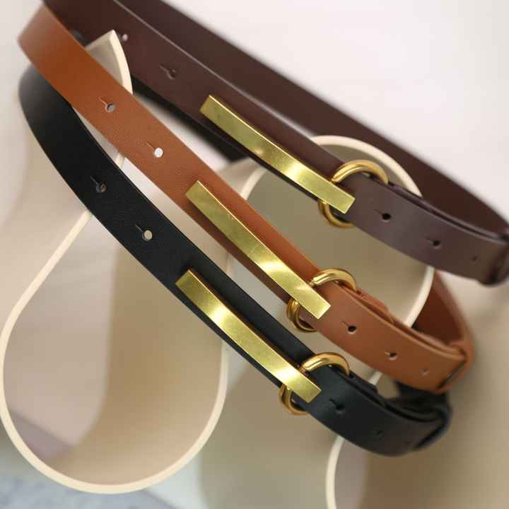 2024 Newest Skinny Pin Buckle Belt Leather Belt for Girls Multiple Styles Genuine Leather Thin Waist Jeans Belt for Pants - 图片 3