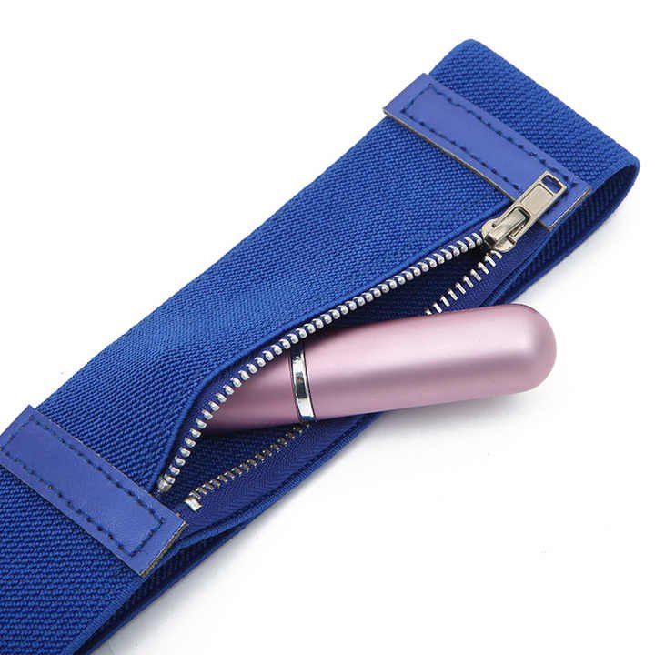 New Designer Elastic Stretch Adjustable Strap Waist Belt With Zipper Bag No Show Invisible Web Horse Rider Belt With Pocket - 图片 3