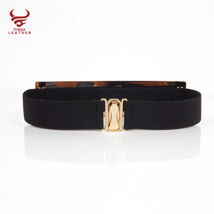 Hot Sale Designer Golden Elastic Strength Skinny Body Waist Belts for Woman Gold Brand Metal Mirror Elastic Ladies Dress Belt - 图片 6