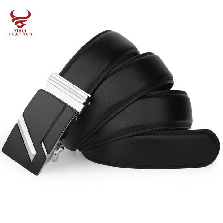Custom Logo Automatic Ratchet Buckle Brown Genuine Leather Belts Quick Release Metal Buckle Leather Moroccan Belt for Mens - 图片 5