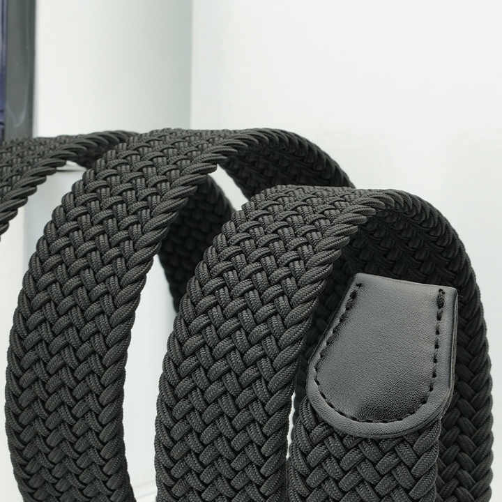 Wholesale Nylon Work Belts for Pants Shorts Elastic Braided Stretch Causal Men Belts 3.4CM Elastic Knitted Golf Belts for Adult - 图片 4