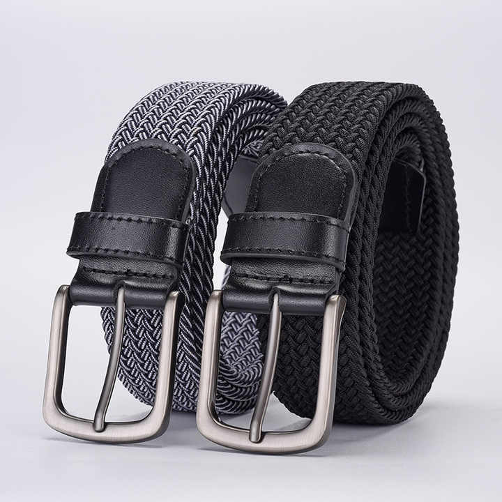 New Canvas Elastic Golf Belt Birthday Gifts Casual Jeans Pants Fabric Woven Belts Elastic Stretch Knitted Leather Belts for Men