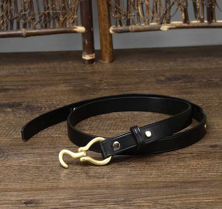 Wholesale Fashion Girls Genuine Leather Waist Belt With Hook Buckle Retro Cowhide Leather Strap for Women - 图片 5