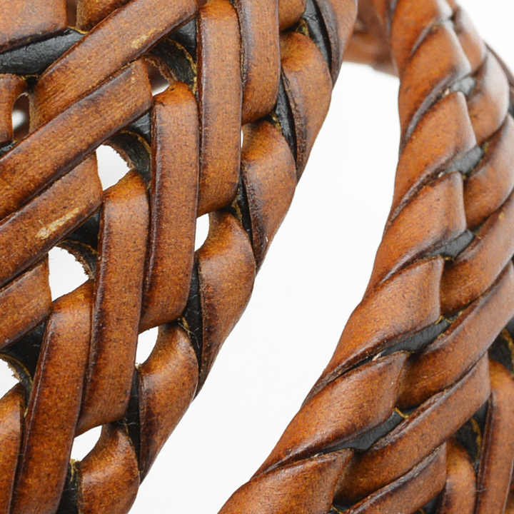 2022Custom Bonded Woven Braided Genuine Leather Belt for Women Men Dress Belt - 图片 4