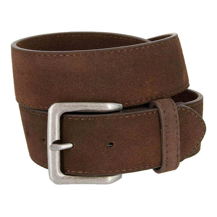 Customized Pure Cowhide Leather No Buckle Belts Replacement Full Leather Waist Belts Needle Buckle Suede Leather Belt Men - 图片 6
