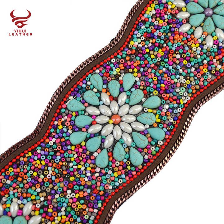 2020wholesale Custom Fahion Bohemia Elastic Belts Resin Dress Fancy Belt for Women - 图片 5