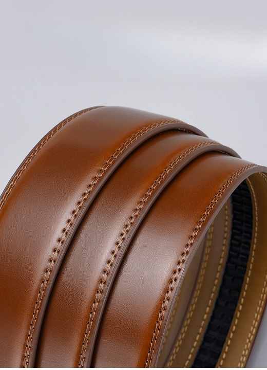 New Arrival Luxury Designer Cowhide Leather Slide Ratchet Waist Belts Genuine Leather Men Belt With Automatic Click Buckle - 图片 4