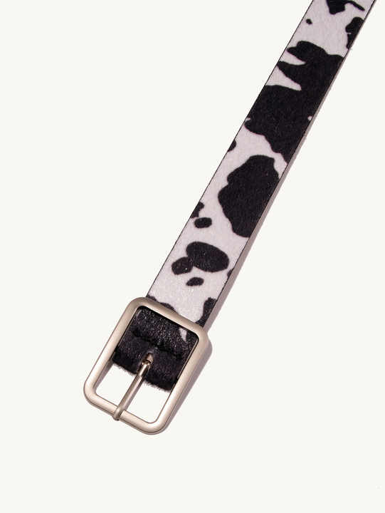 Wholesale Artificial Horse Hair Belts for Women Alloy Buckle Cow Pattern Waist Belt Fashion Faux Horse Hair Belt for Girl Ladies - 图片 5