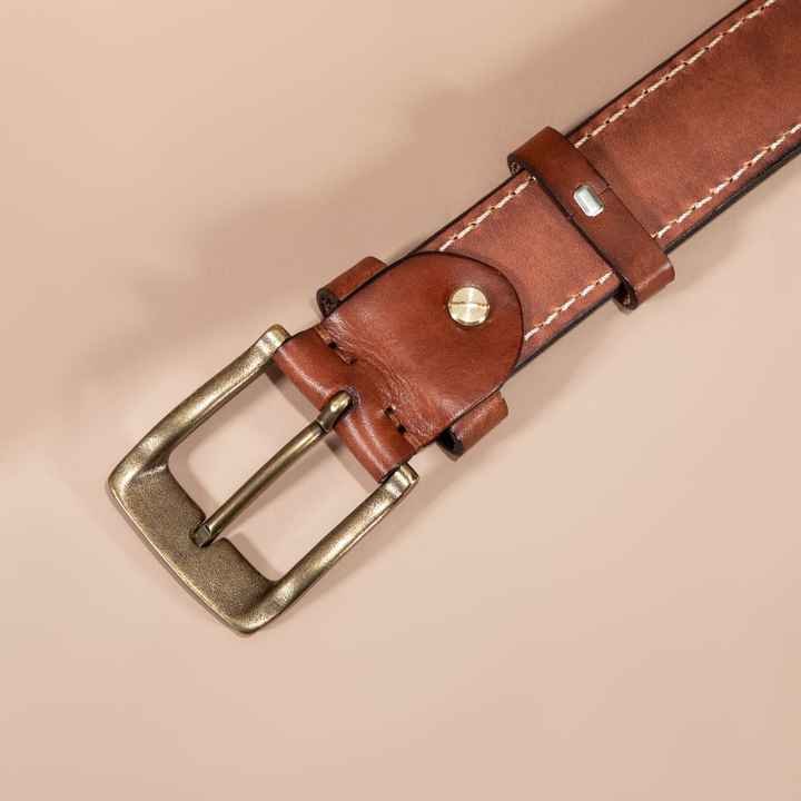 New Western Floral Engraved Embossed Genuine Leather Men's Belt With Brass Buckle Custom logo Full Grain Leather Belts for Men - 图片 4