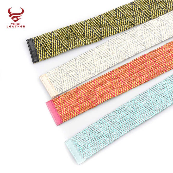 Boho Style PP Straw Round Buckle Waist Belt Colorful Elastic Belt for Youngers 2025 New Designer Braided Women PP Straw Belt - 图片 3
