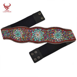 2020wholesale Custom Fahion Bohemia Elastic Belts Resin Dress Fancy Belt for Women