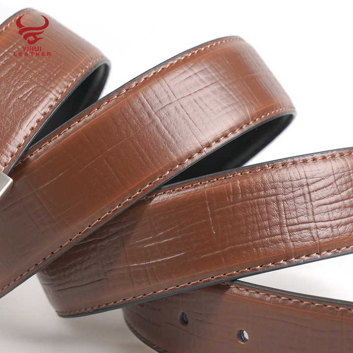 Fashion Genuine Leather Reversible Buckle Belt Men Classic Black Brown Double Sided Rotate Buckle Gents Belts for Business Men - 图片 3