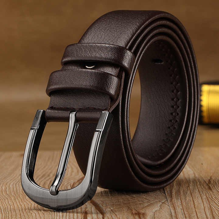 Wholesale Casual Uniform Leather Jeans Belts With Single Prong Buckle Classic Fashion Alloy Prong Buckle Work Dress Belt for Men - 图片 2