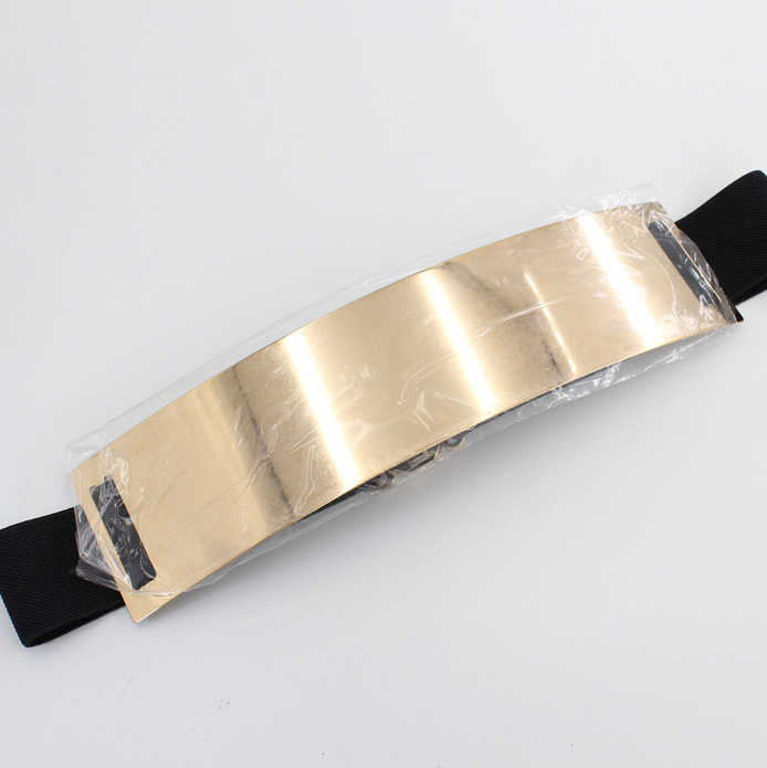 Women Metal Belts Adjustable Skinny Wide Chain Strap Waistband Metal Waist Belt Fashion Golden Stretchy Waist Belts for Ladies - 图片 6