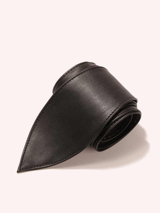 New Wide Cinch Self Tie Wrap Waist Belt Bowknot Waistband for Lady Dress Sweater Wide Soft PU Leather Obi Belt for Women - 图片 4