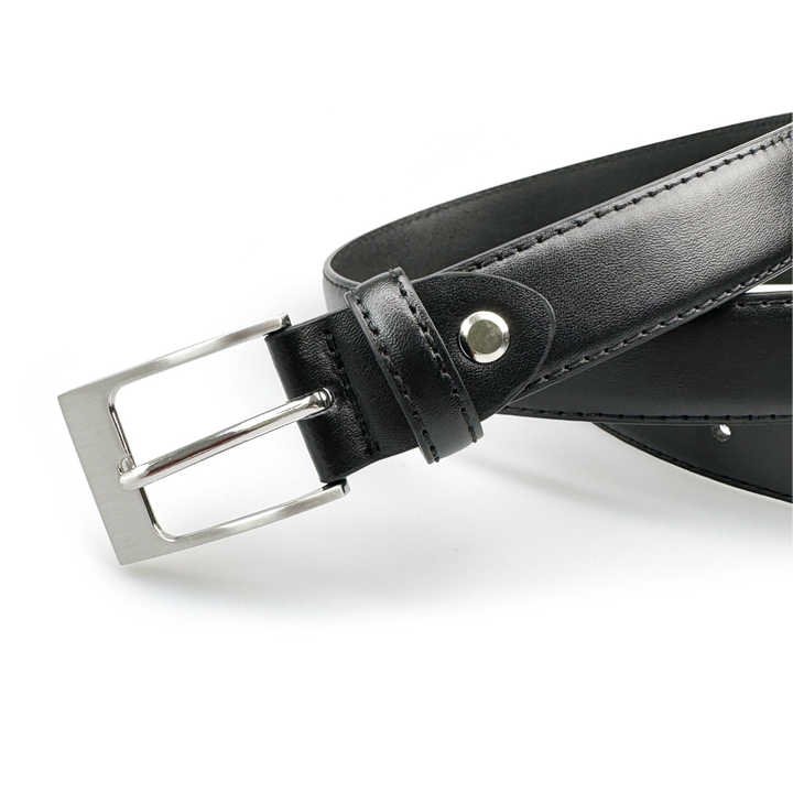 Wholesale Pin Buckle Genuine Leather Strap for Men Casual 100% Cow Leather Uniform Men Trouser Belt With Single Prong Buckle - 图片 4