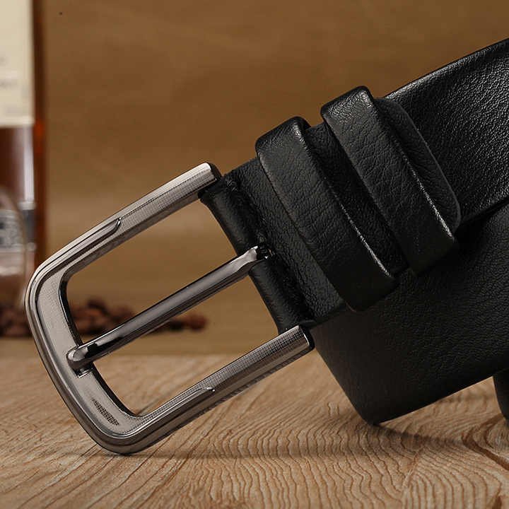 Wholesale Casual Uniform Leather Jeans Belts With Single Prong Buckle Classic Fashion Alloy Prong Buckle Work Dress Belt for Men - 图片 4