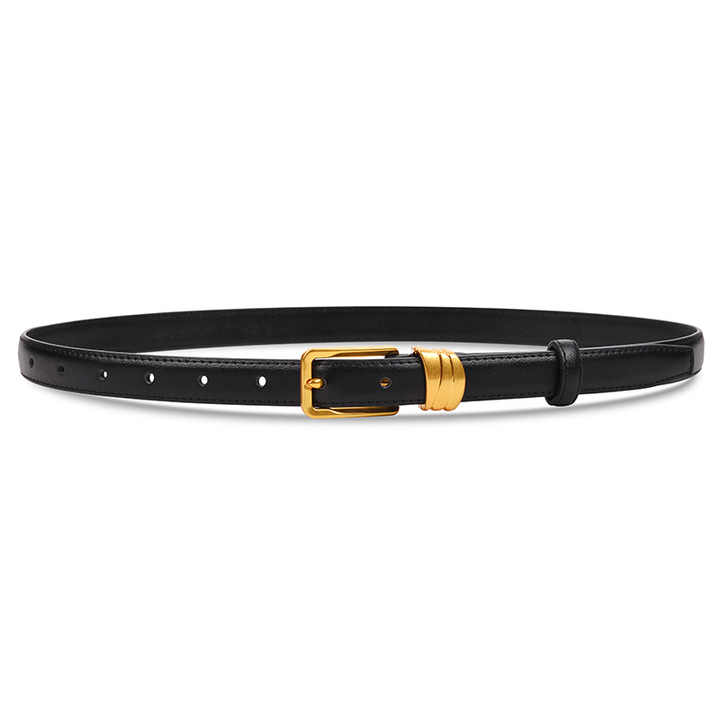 Newest Pin Buckle Thin Genuine Leather Straps Skinny Adjustable Cowhide Thin Leather Belts Fancy 100% Leather Belt for Ladies - 图片 3